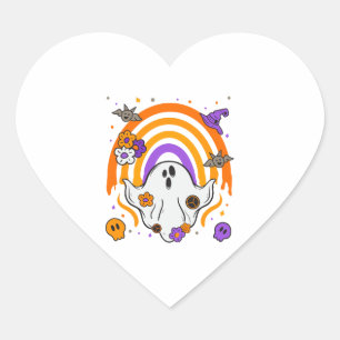 Adesivo Coração Derramar Rainbow Ghost Halloween Homens Mulheres