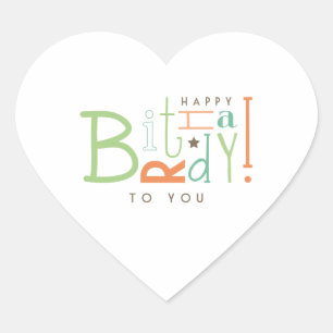 Adesivo Coração Desejando o feliz aniversario!