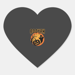 Adesivo Coração Desenho de Abóbora Fantasma Booyah Halloween