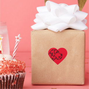 Adesivo Coração desenho de Dogue Alemão