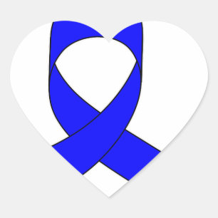 Adesivo Coração Desenho de Fita Azul