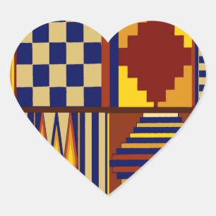 Adesivo Coração desenho de tapete de oração Kilim