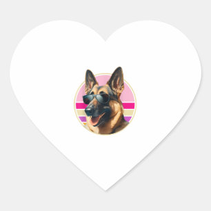 Adesivo Coração Desenho Funcional De Cachorro De German shepherd F