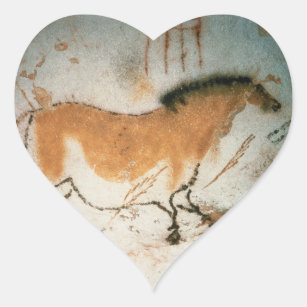 Adesivo Coração Desenhos das cavernas Lascaux Francês Pré-Históric