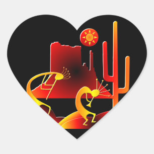 Adesivo Coração Desert Kokopelli