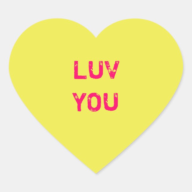 Adesivo Coração Design a Yellow Conversation Heart Sticker (Frente)