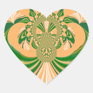 Adesivo Coração Design Amarelo Verde.