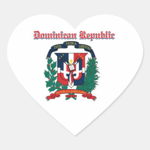 Adesivo Coração Design da brasão da República Dominicana do Grun