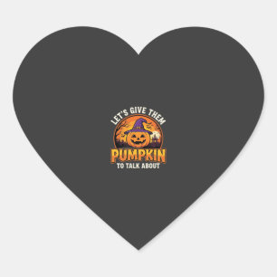 Adesivo Coração Design de Abóbora Engraçada Pun Halloween_1