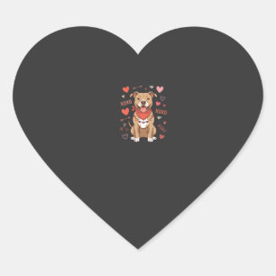Adesivo Coração Design de Amor XOXO Cachorro Pitbull no Dia dos Na