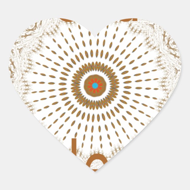 Adesivo Coração Design de arte tradicional africana (Frente)