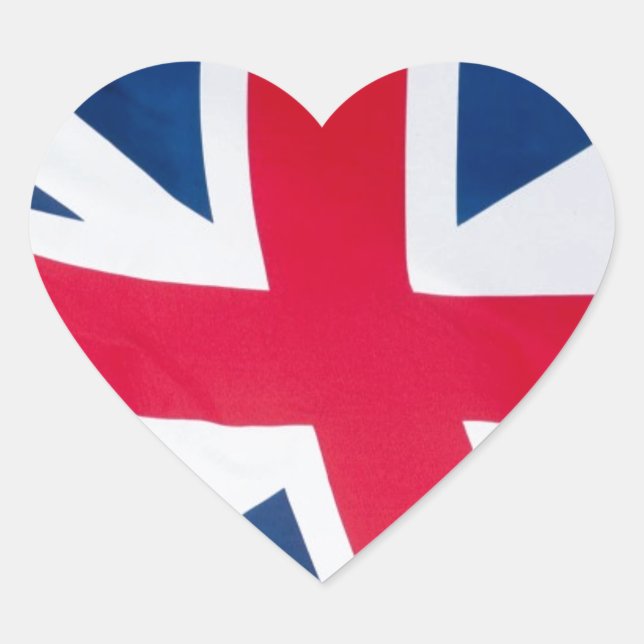 Adesivo Coração design de bandeira britânica (Frente)