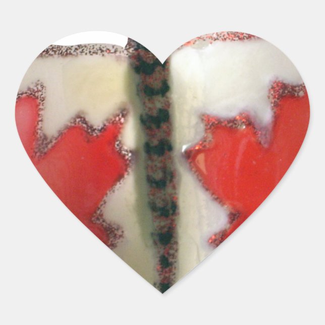 Adesivo Coração Design de Borboleta de Bandeira Canadiana (Frente)