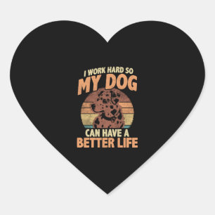 Adesivo Coração Design de Cachorro Mãe e Pai de Pet Motivacional