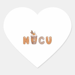 Adesivo Coração Design de café da NICU bonito para o Dia das Bruxa