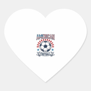 Adesivo Coração Design de Camisa de Bola de Futebol Americano Vint