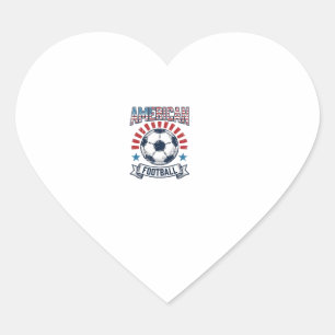Adesivo Coração Design de Camisa de Bola de Futebol Americano Vint
