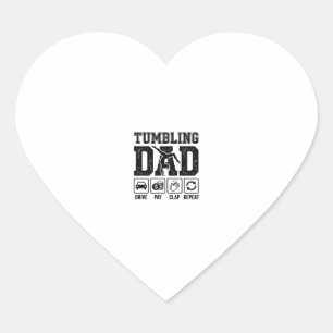 Adesivo Coração Design de Camisa Tumbling Dad Drive Pay Clap Repea