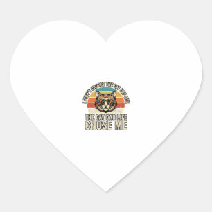 Adesivo Coração Design de camiseta Vintage Cat Dad Life Chose Me_1