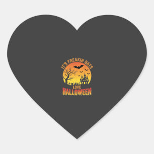 Adesivo Coração Design de Castelo Assombrado de Halloween que os M