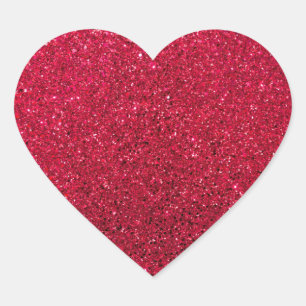 Adesivo Coração Design de Feriado Vermelho Brilhante