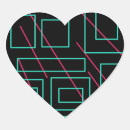 Adesivo Coração design de fundo preto