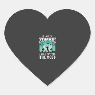 Adesivo Coração Design de Halloween Eu vou comer você Zumbi_1