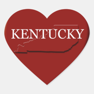 Adesivo Coração Design de Mapa do Coração do Kentucky