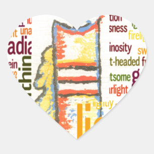 Adesivo Coração Design de Nuvem de Palavra Leve de Vela Brilhante