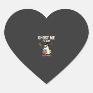 Adesivo Coração Design de Skate Halloween Ghost Duck_1