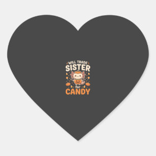 Adesivo Coração Design de vetor de troca de doces de Halloween Axo