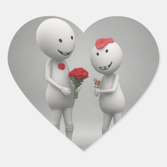 Adesivo Coração Design do Zoozoo Sticker (Frente)