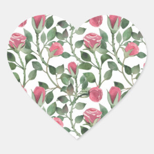 Adesivo Coração Design dos rosas
