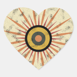 Adesivo Coração Design Retro Boho de Explosão Solar