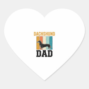Adesivo Coração Design Vetorial Amante de Cachorro Pai Dachshund V