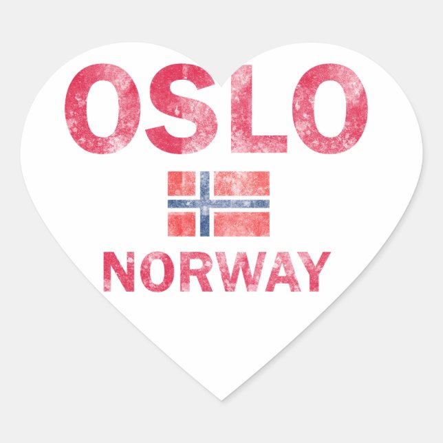 Adesivo Coração Designs Oslo na Noruega (Frente)