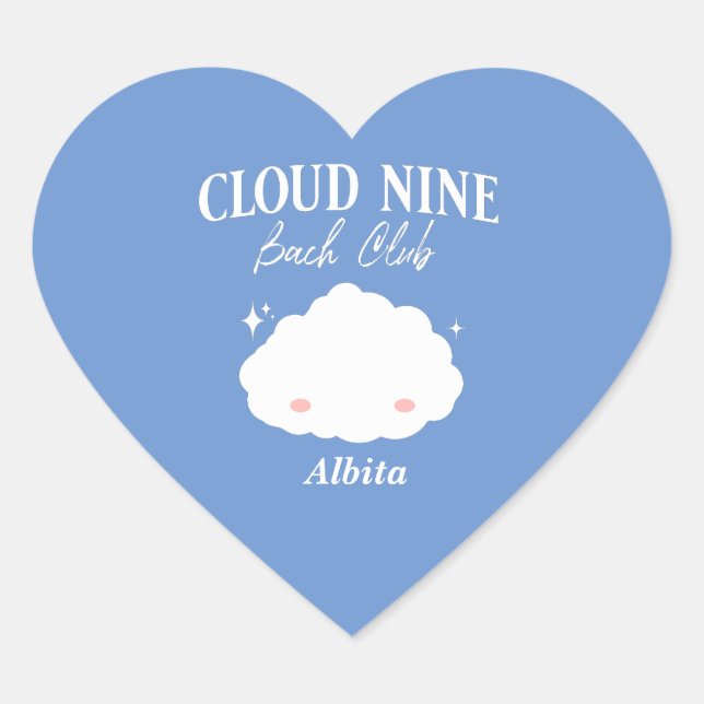 Adesivo Coração despedida de solteira na cloud nine (Frente)