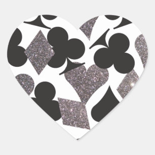 Adesivo Coração Destiny Las Vegas Heart Sticker Faux Silver Glitte