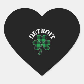 Adesivo Coração Detroit Michigan Irish Shamrock Rua Patrick Day