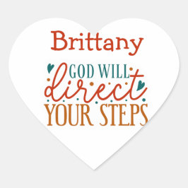 Adesivo Coração Deus Dirigirá Seus Passos Ao Costume Cristão Bonit