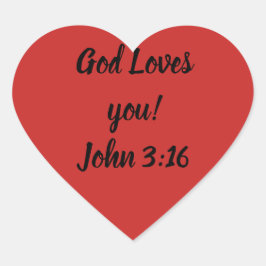 Adesivo Coração Deus te ama!