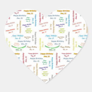 Adesivo Coração Dezembro, 21 Aniversário