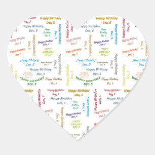 Adesivo Coração Dezembro, 5 Aniversário