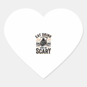 Adesivo Coração Dia das Bruxas Assustador Coma Beba E Seja Assusta