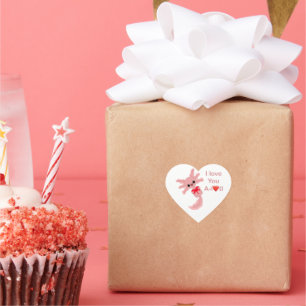 Adesivo Coração Dia de os namorados Axolotl Heart Sticker