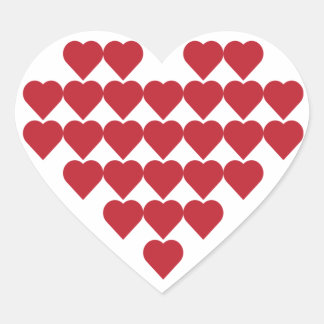 Adesivo Coração Dia de os namorados de Forma Cardíaca Sticker