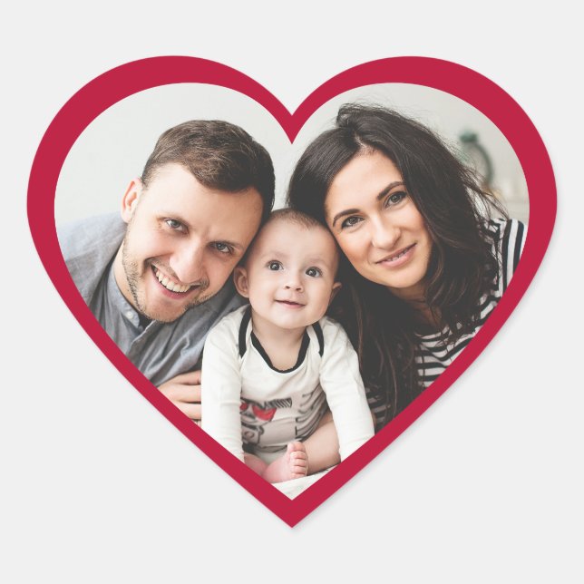 Adesivo Coração "Dia de os namorados de Foto Coração Vermelha Cort (Frente)