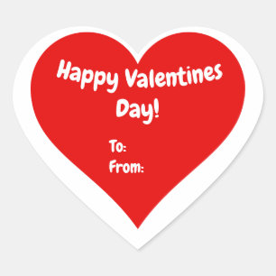 Adesivo Coração Dia de os namorados Personalizado Branco e Vermelh