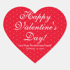 Adesivo Coração Dia de os namorados personalizado do bolinhas bran