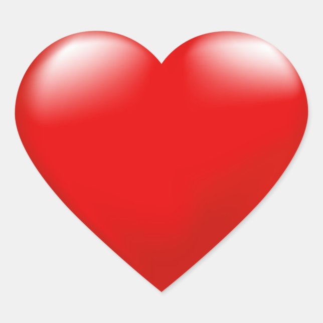 Adesivo Coração Dia de os namorados Red Heart Sticker (Frente)